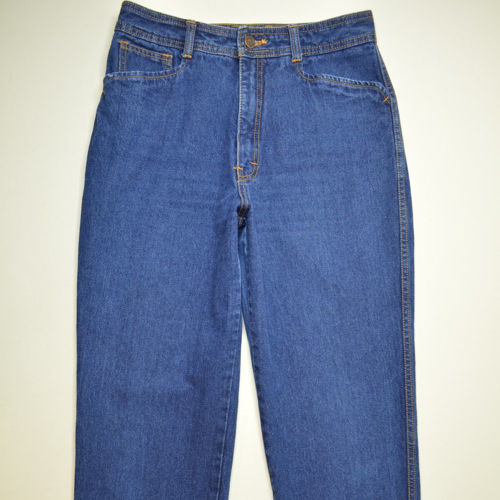 VTG Union Bay Sz 13 Juniors Womens 80s 90s HIGH Rise TAPERED Leg MOM Blue Jeans - Picture 2 of 9
